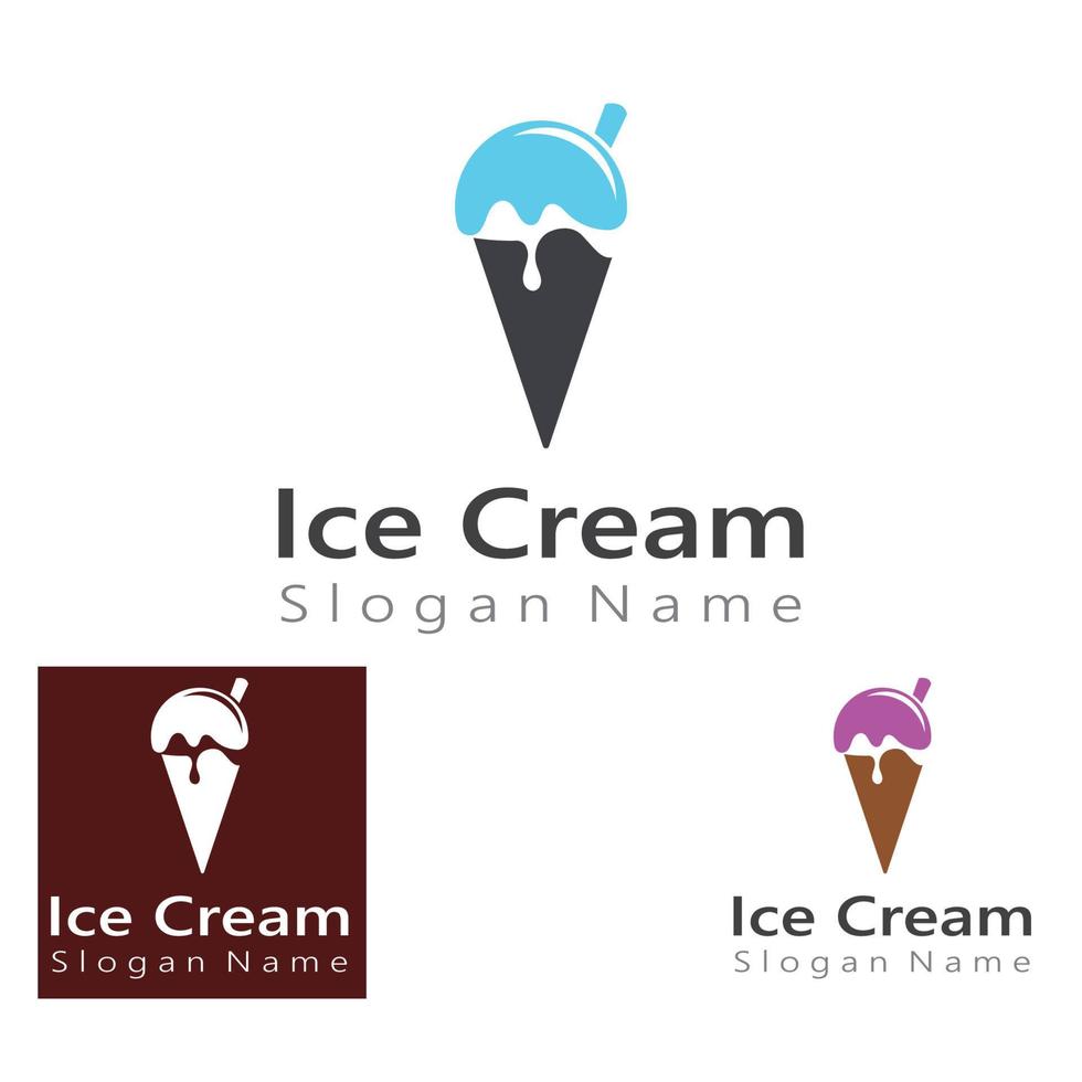 Ice Cream cone Logo design Vector Art creative template