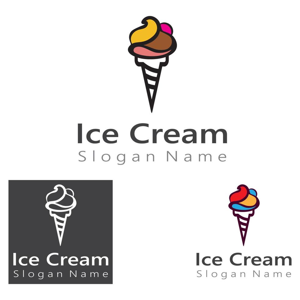 Ice Cream cone Logo design Vector Art creative template