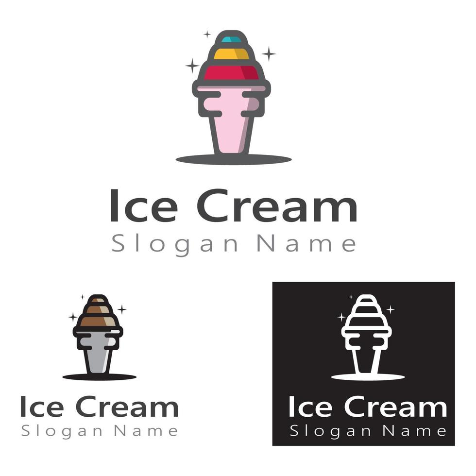 diseño de logotipo de cono de helado plantilla creativa de arte vectorial vector