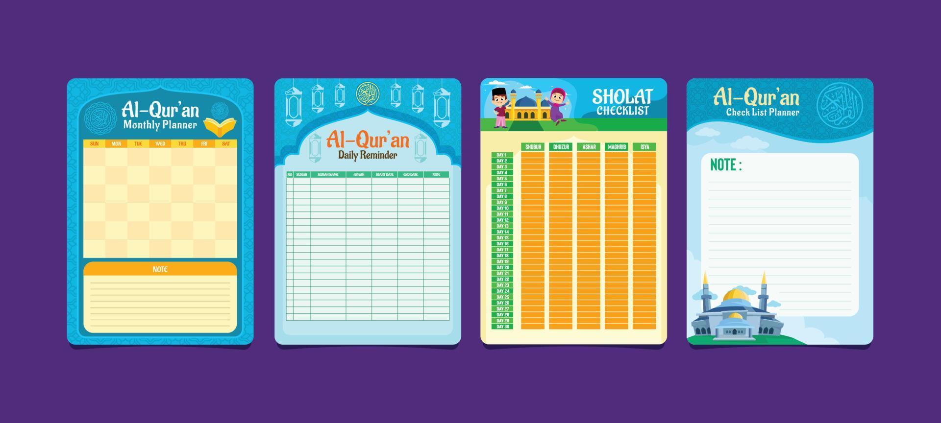 Islamic Journal Table vector