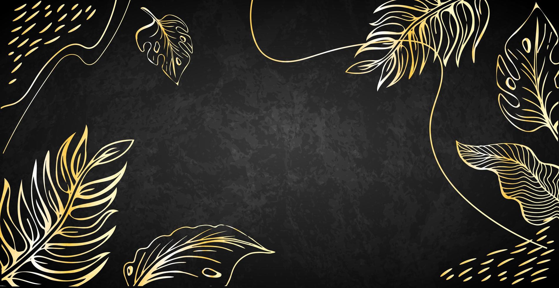 Luxury dark background with golden ornaments and lines - Vector
