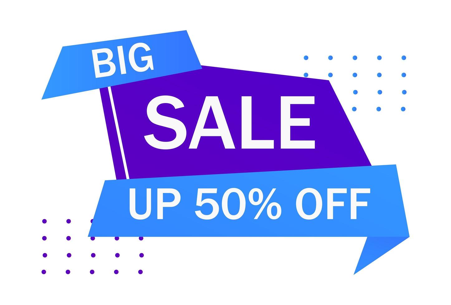 Web banner, template, postcard advertising big sale 50 percent off abstract style - Vector
