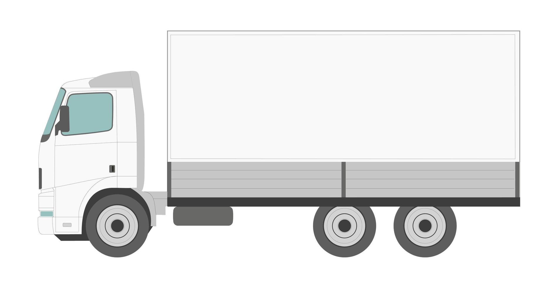 Big white truck on a white background - Vector