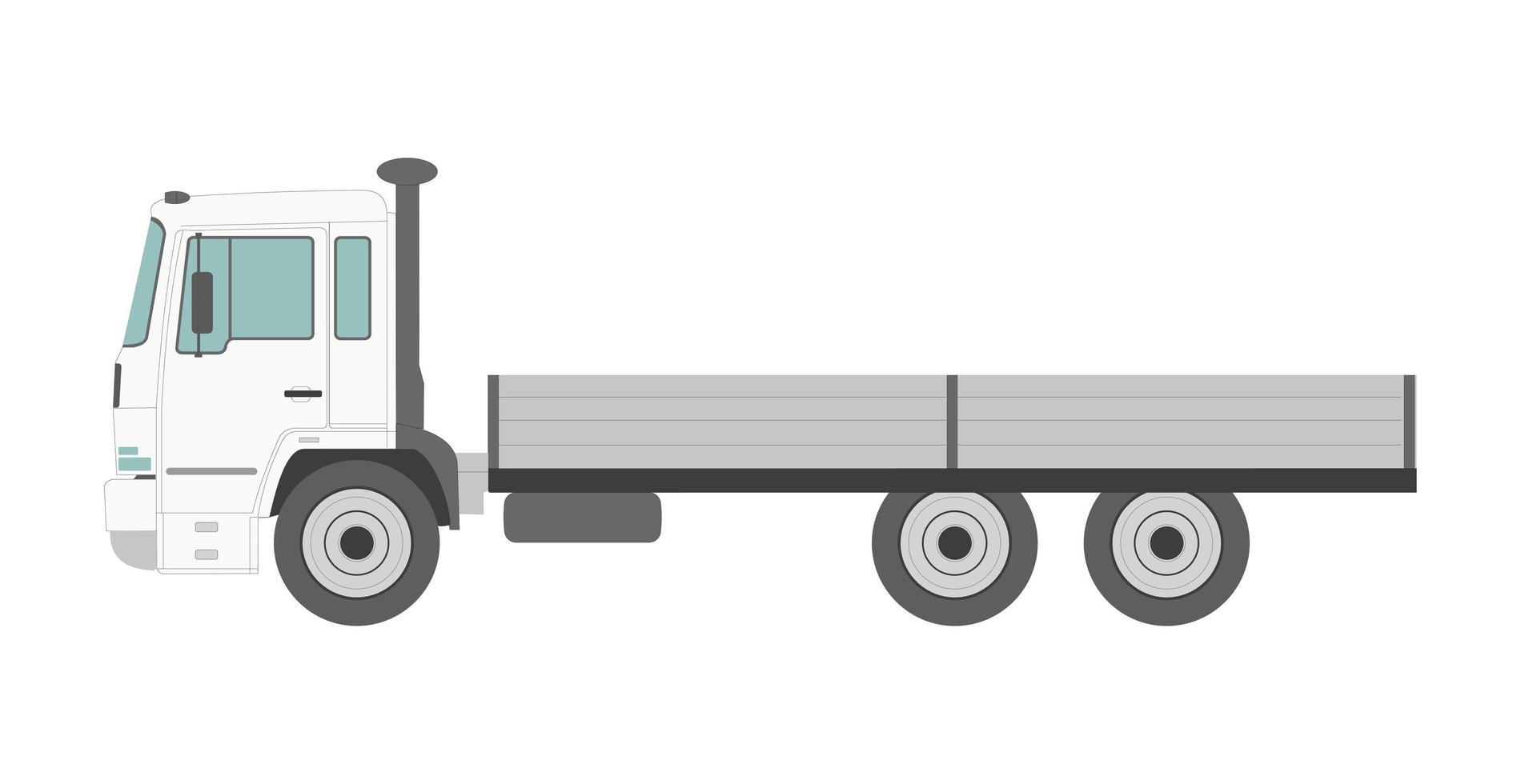 Big white transport truck isolated on white background - Vector