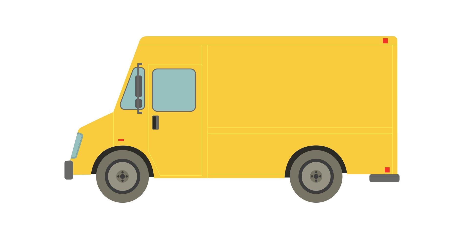 Large yellow van on a white background - Vector