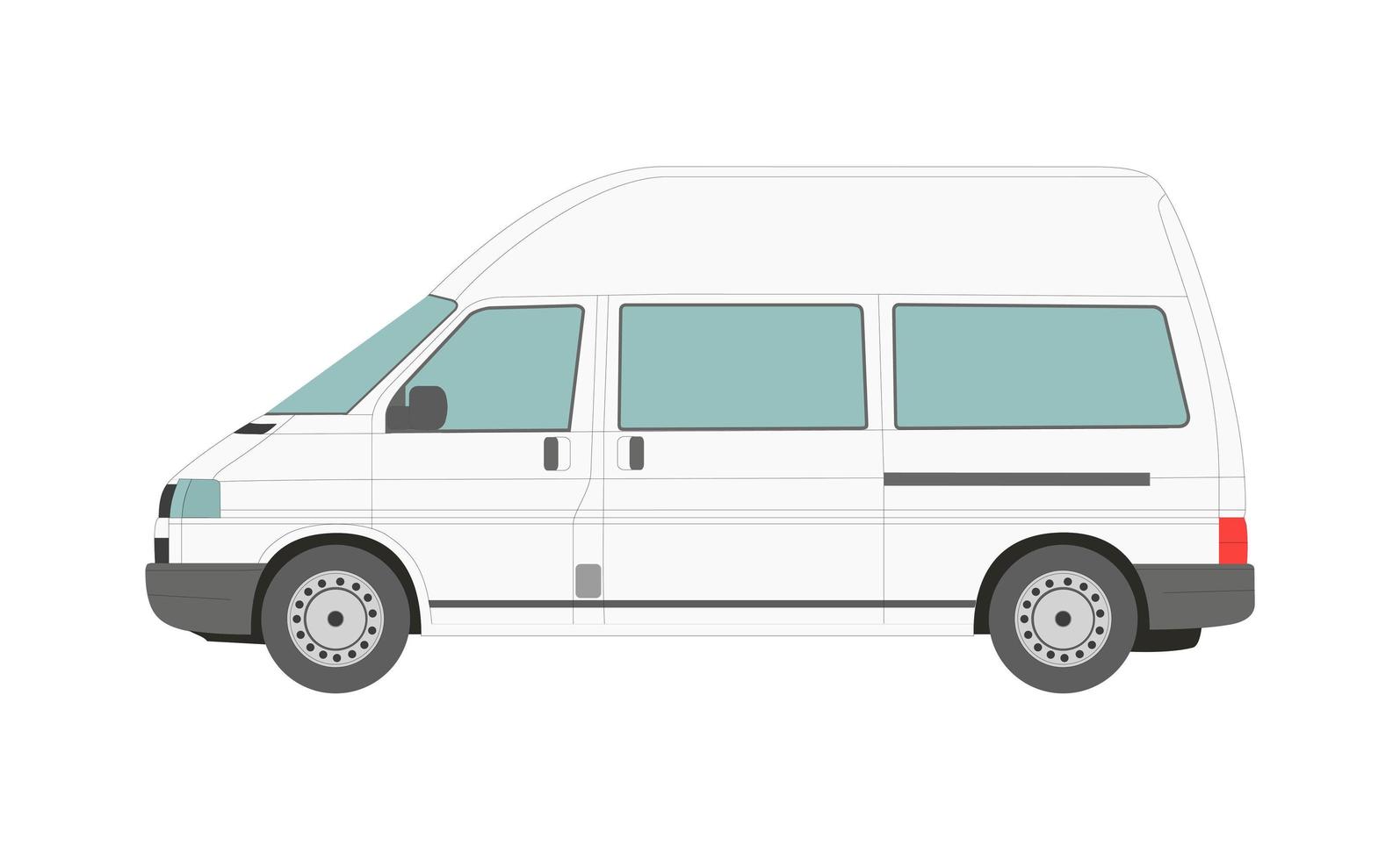 Big white passenger truck isolated on white background - Vector
