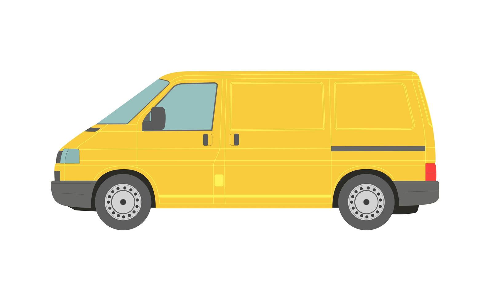 Large yellow van on a white background - Vector