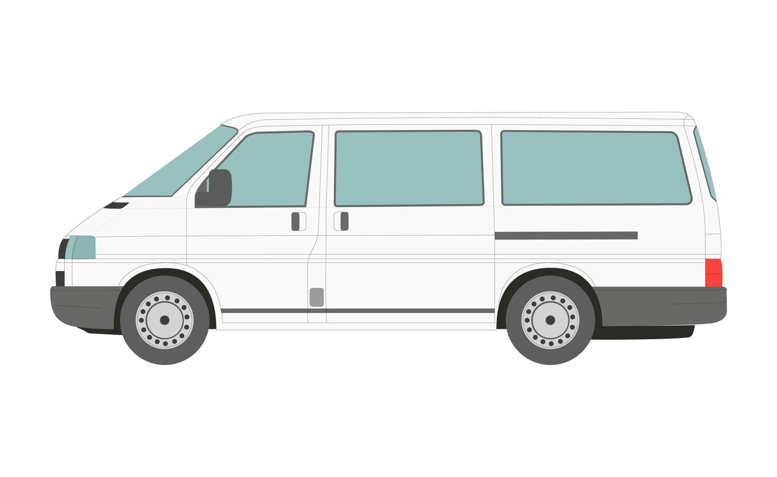 Big white passenger truck isolated on white background - Vector