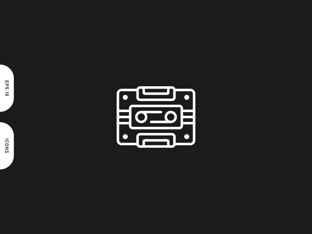 Cassette icon line free vector