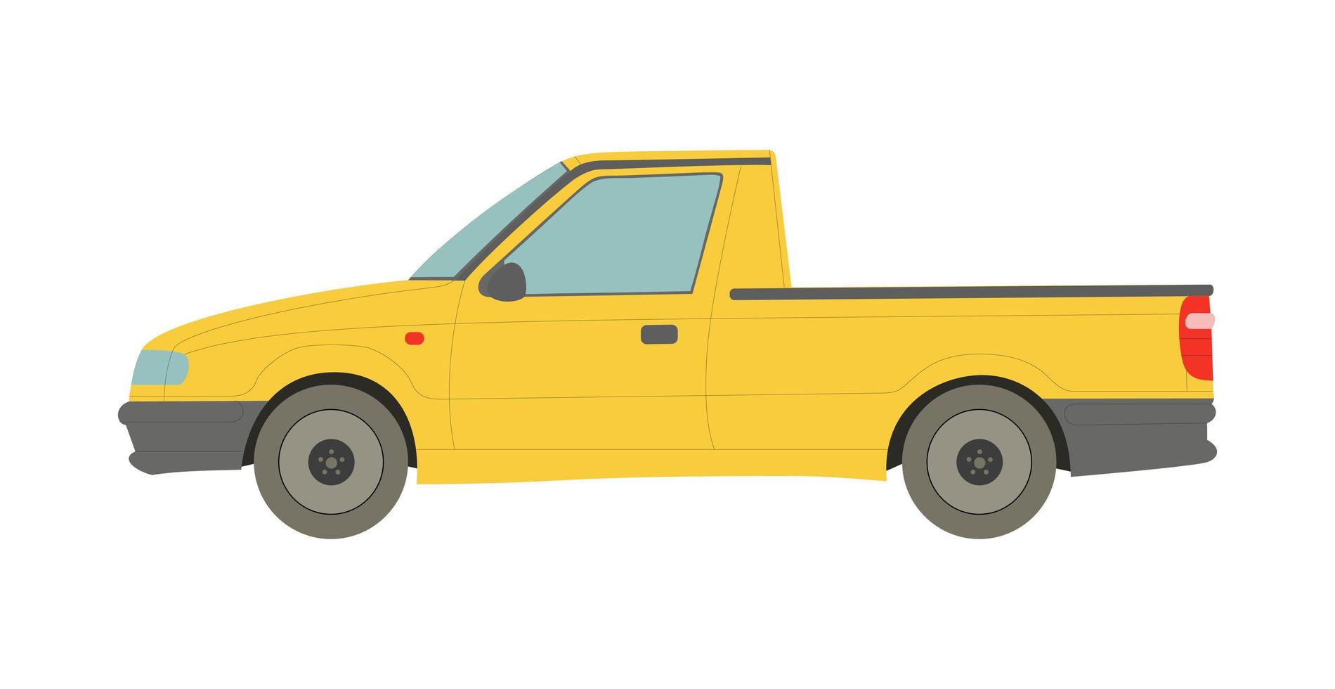 gran camioneta amarilla aislada sobre fondo blanco - vector