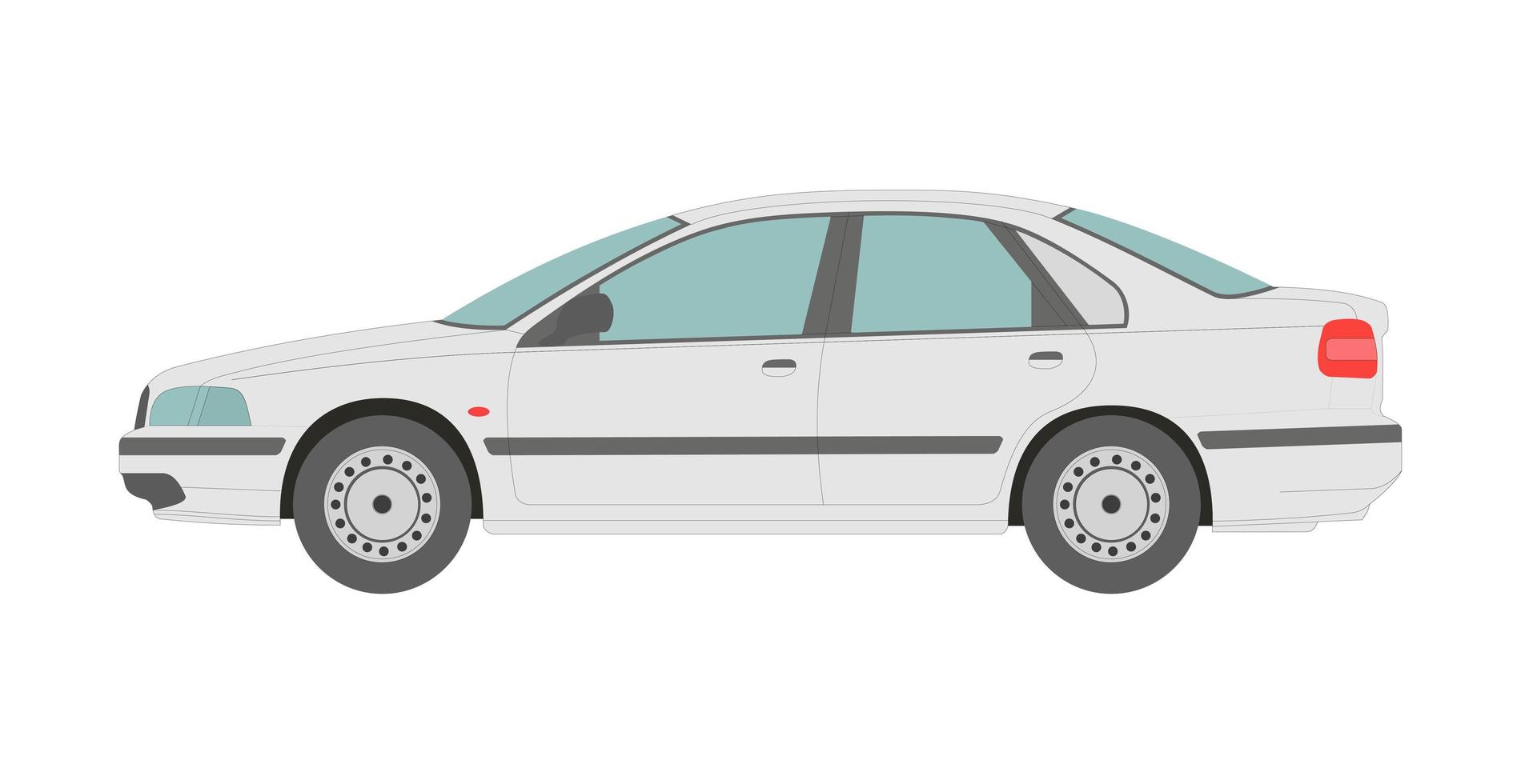 Light modern sedan on a white background - Vector