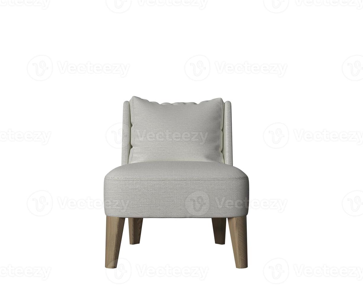 white chair isolated 3d rendering on white background photo