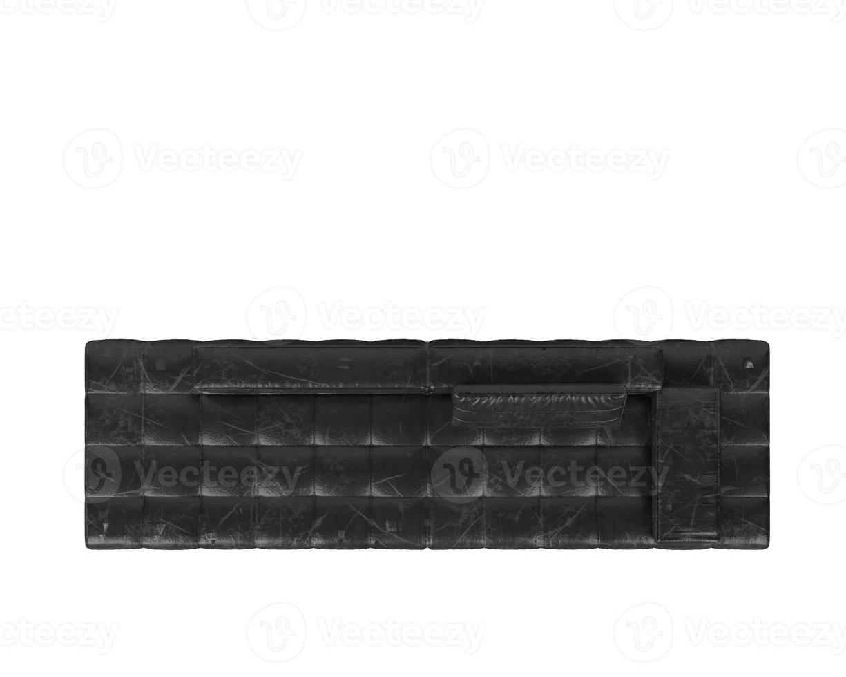 black leather sofa 3d rendering isolated on white background photo