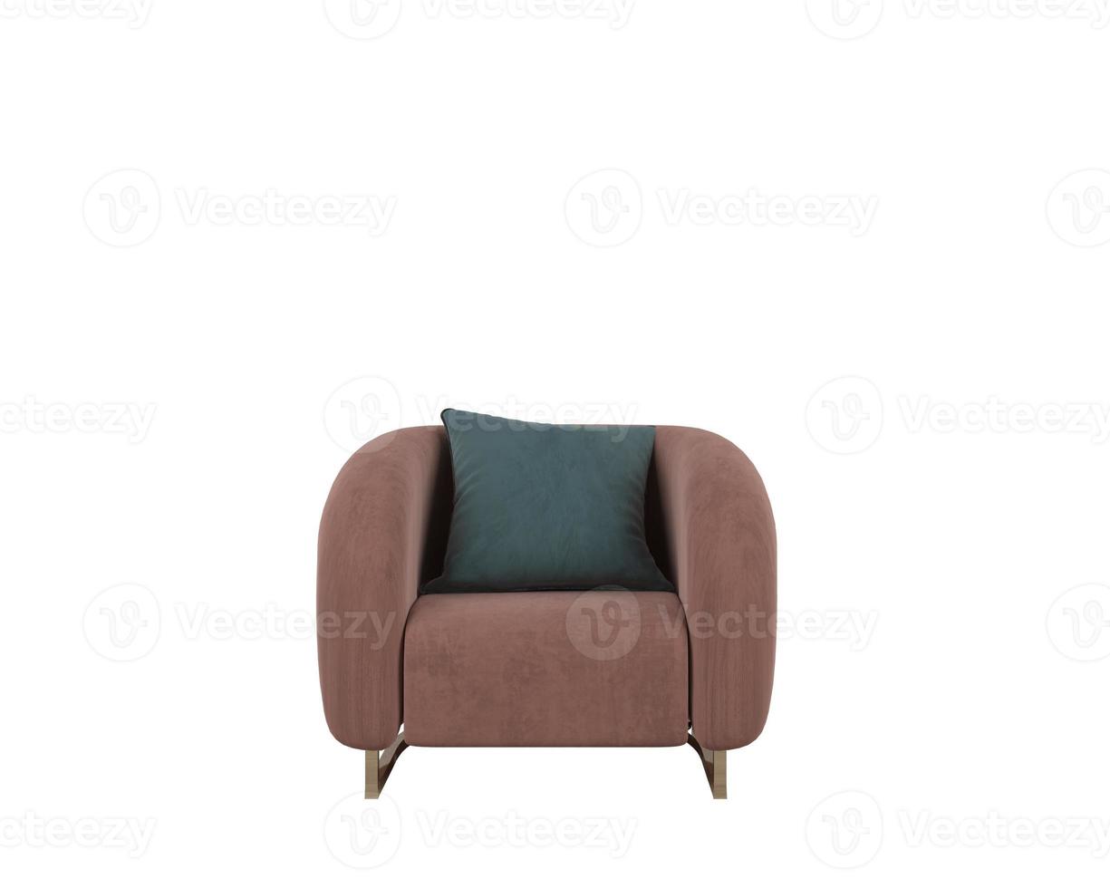 curved chair isolated 3d rendering on white background photo