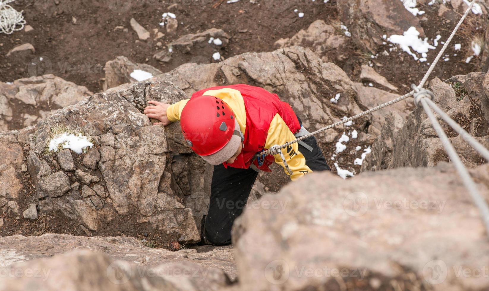 rock climber on the mount photo