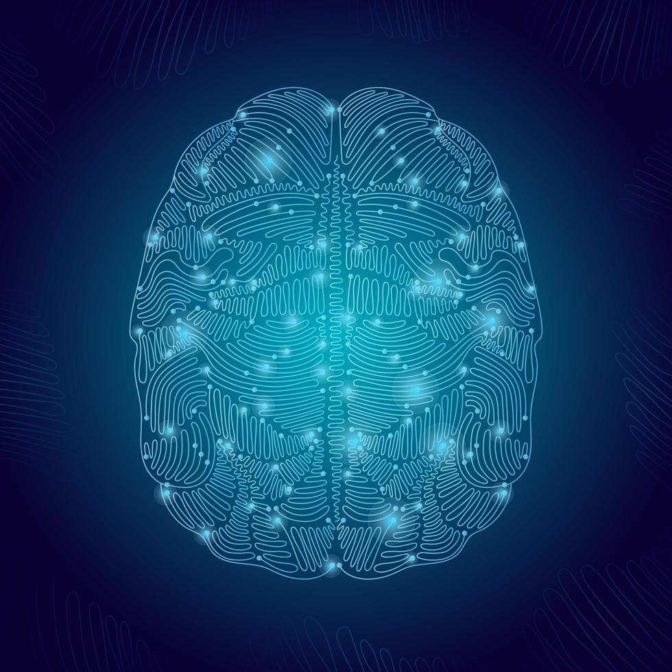 Abstract Human Brain Modern Link Connected vector