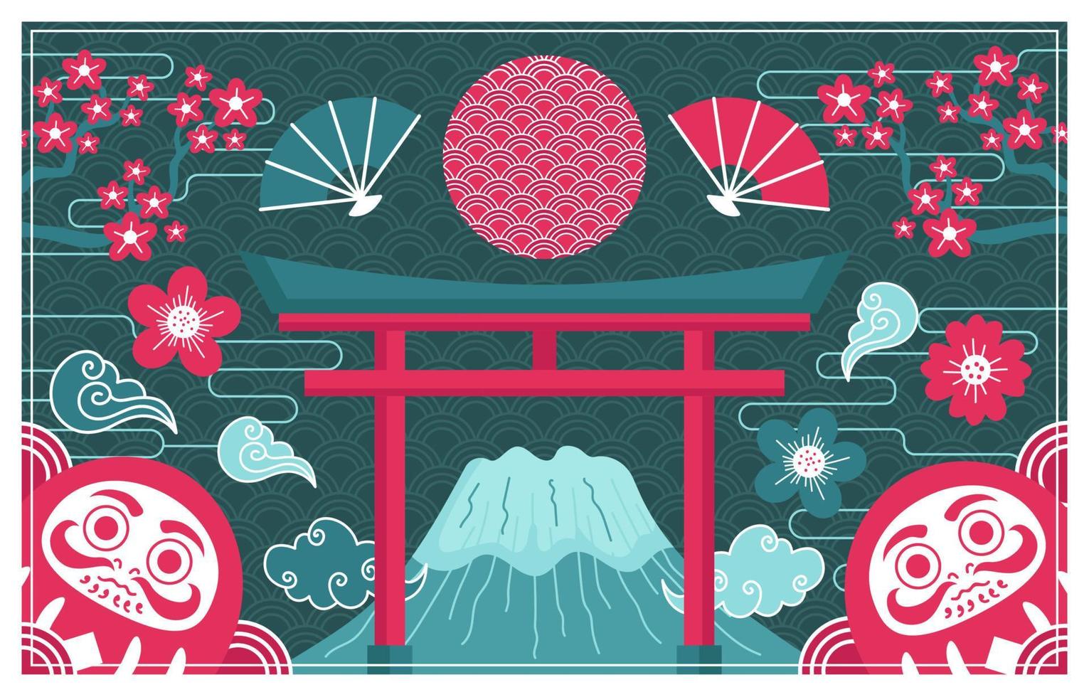 fondo de estilo japonés vector