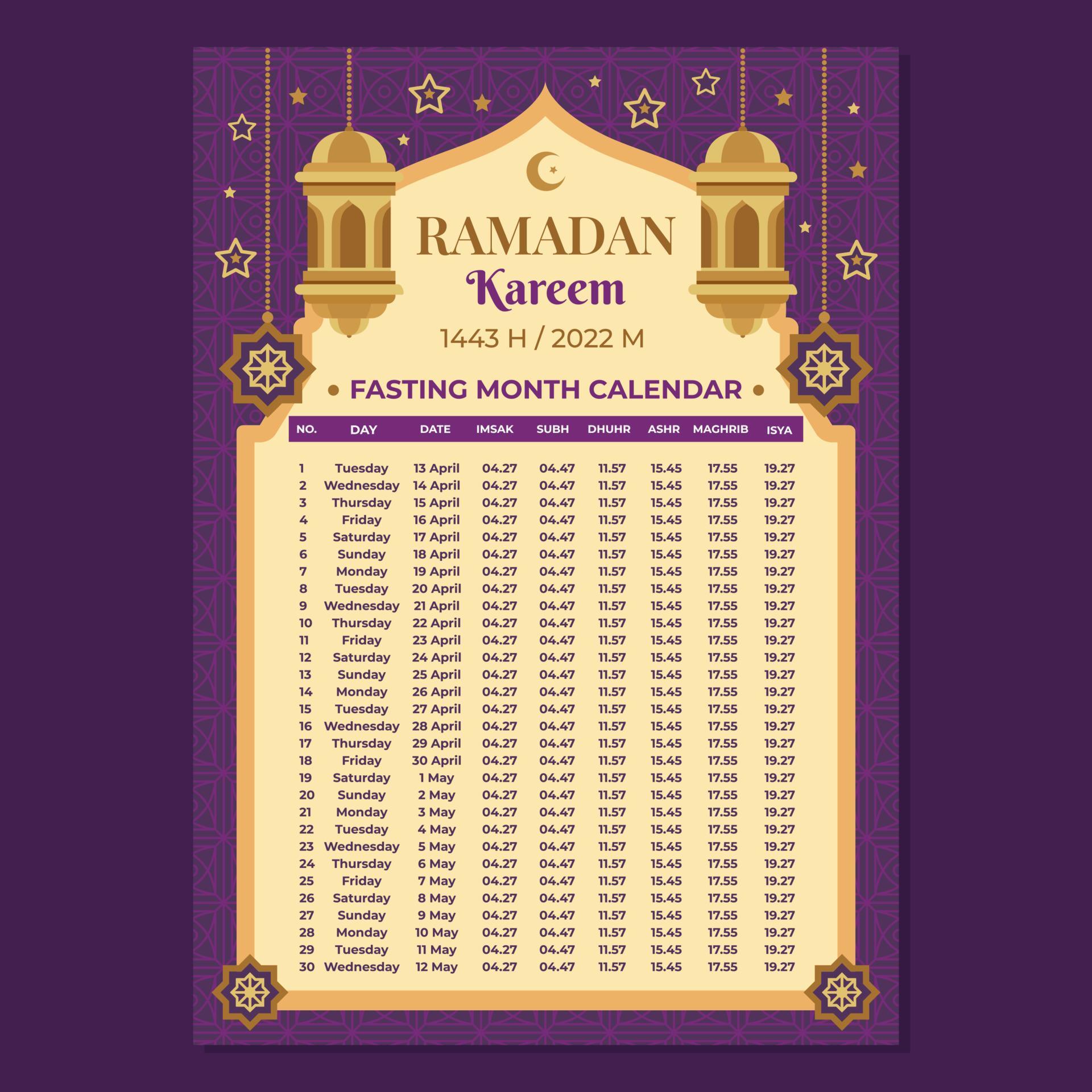 Fasting Month Calendar Pages Template 6551682 Vector Art at Vecteezy