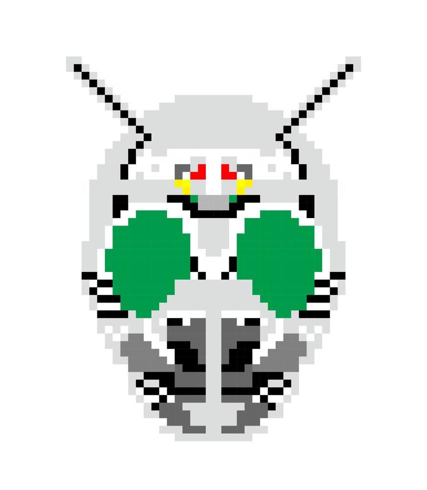 pixel art kamen rider head shadowmoon vector