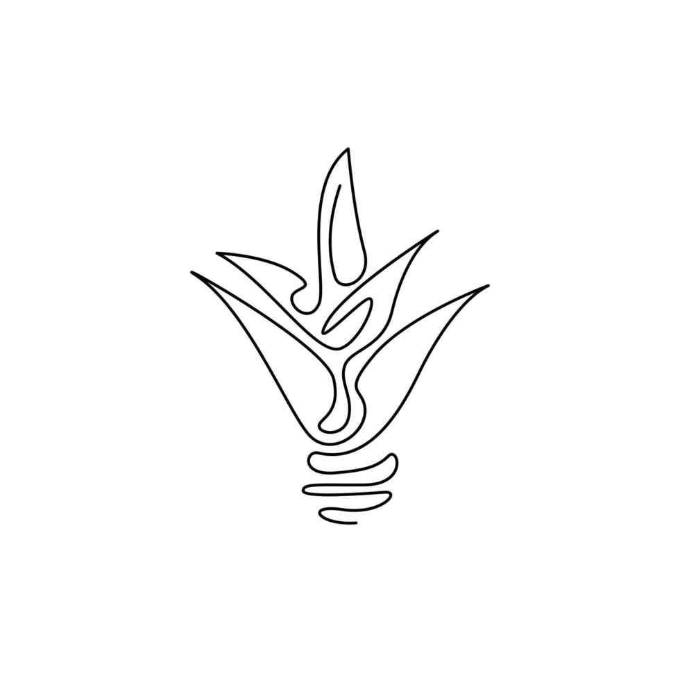 Hand drawn simple single line plant vector