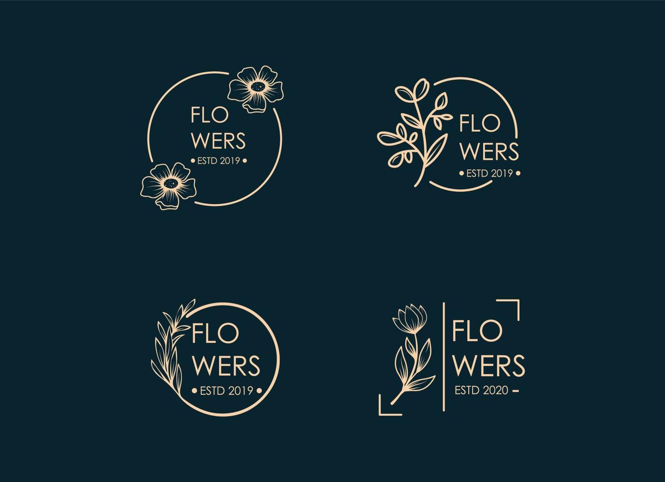 vector de diseño de logotipo de flores de belleza