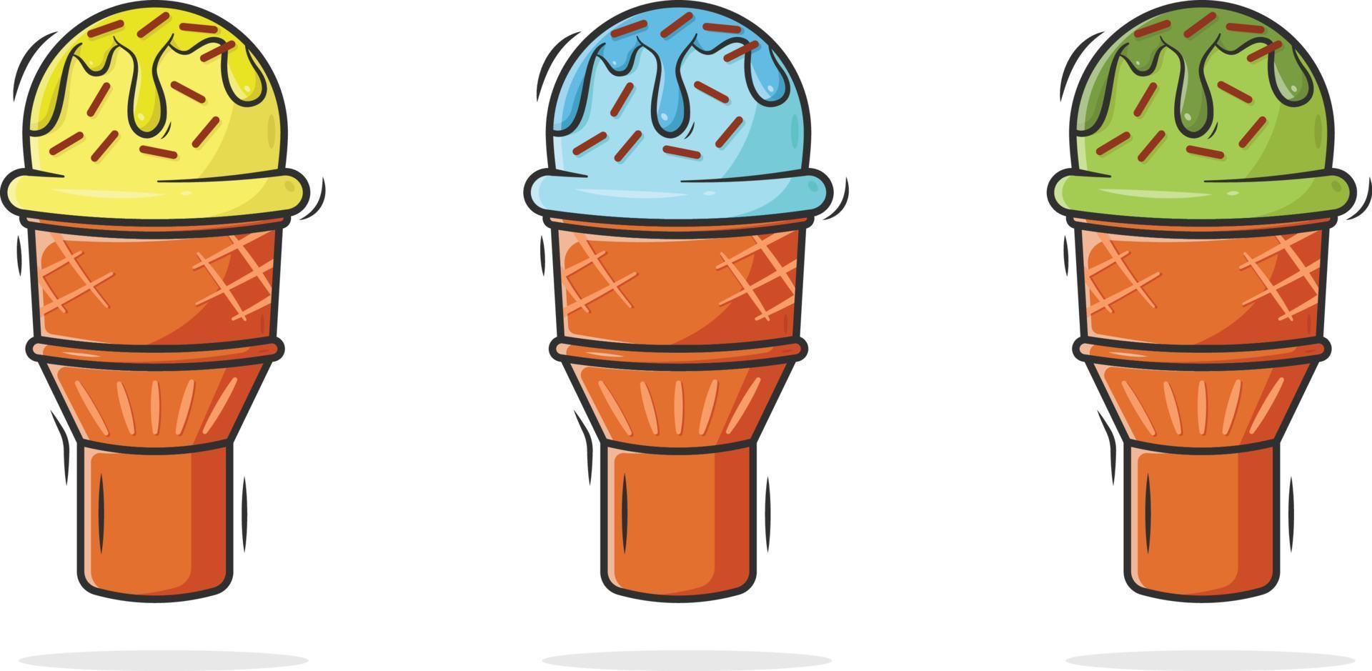 helado con cono para sus necesidades gráficas vector