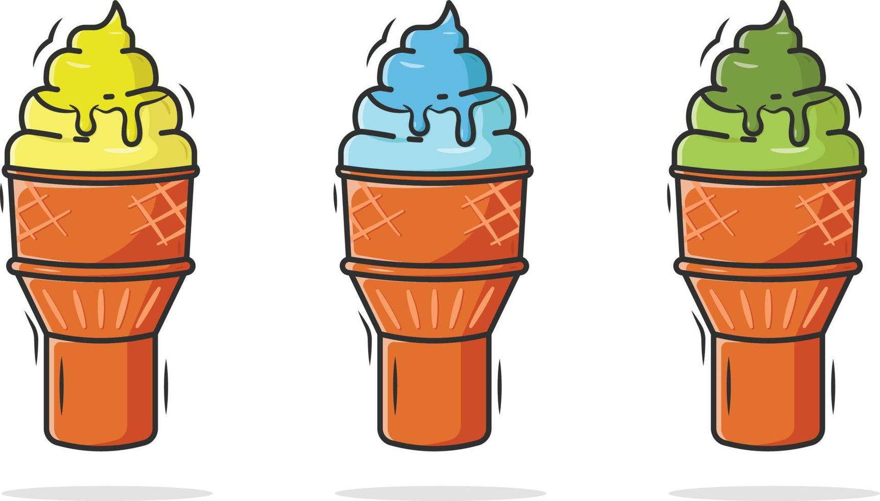 helado con un cono para sus necesidades gráficas vector