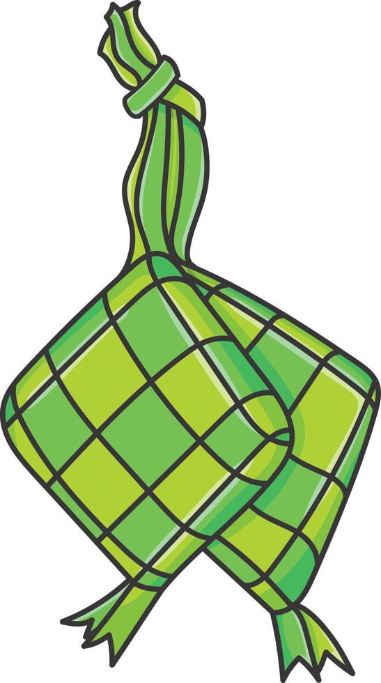 Vector illustration of green rice cake.  Great for decorations, stickers, banners, advertisements, social media, magazines, books, coloring books and other graphic elements.