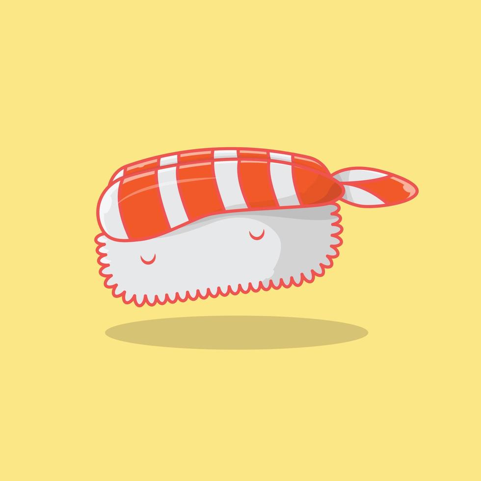 ilustración vectorial de sushi nigiri de gambas. adecuado para restaurantes y menús de comida. vector