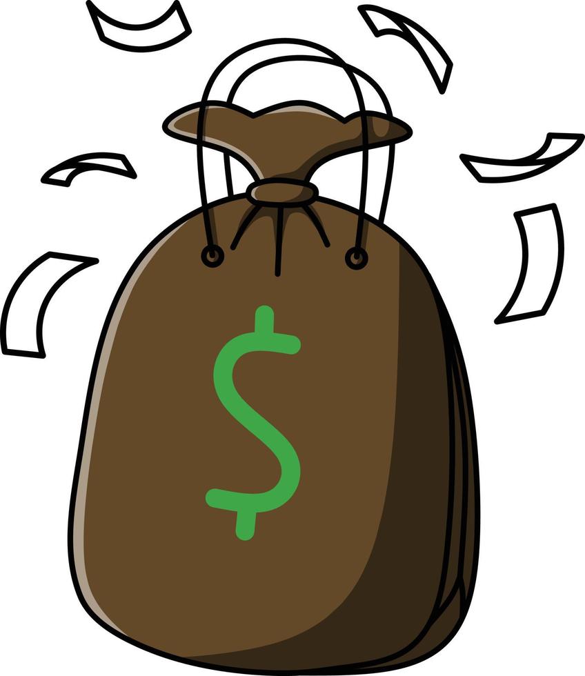 The logo is a combination of a shopping bag with a sack filled with money with a promising business purpose and has a big profit vector