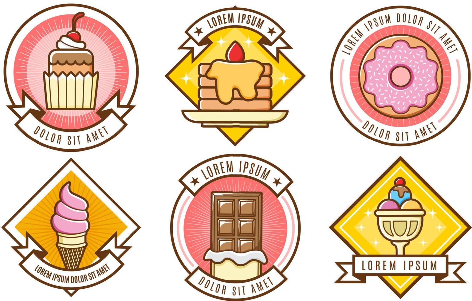 beverages food logo badge set vector