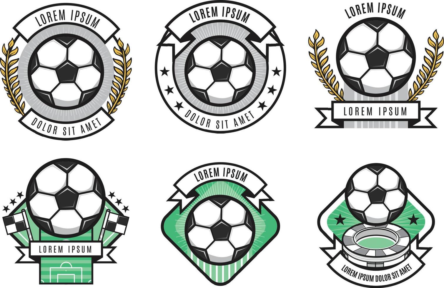 conjunto de insignias de logotipo de deporte de pelota de fútbol vector