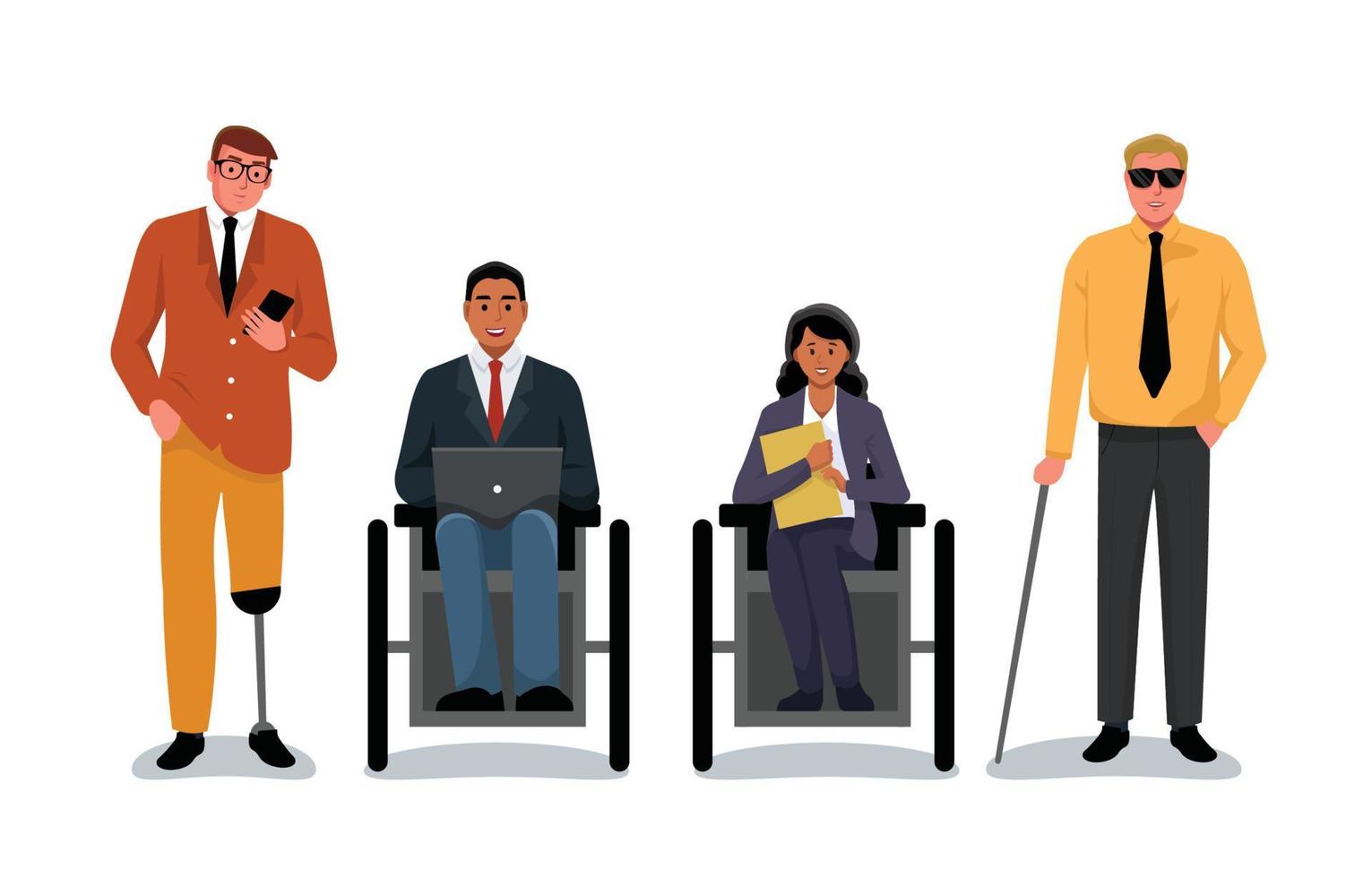 Inclusive Man and Woman Character for Professional World vector