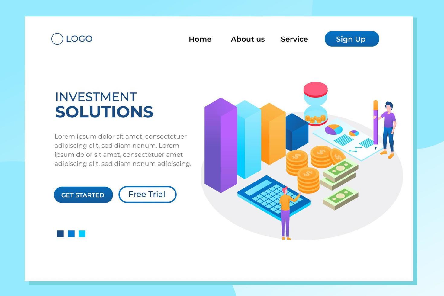 Bank development economics strategy. Commerce solutions for investments, analysis concept. Analysis of sales, statistic grow data, accounting infographic. Economic deposits flat isometric illustration vector