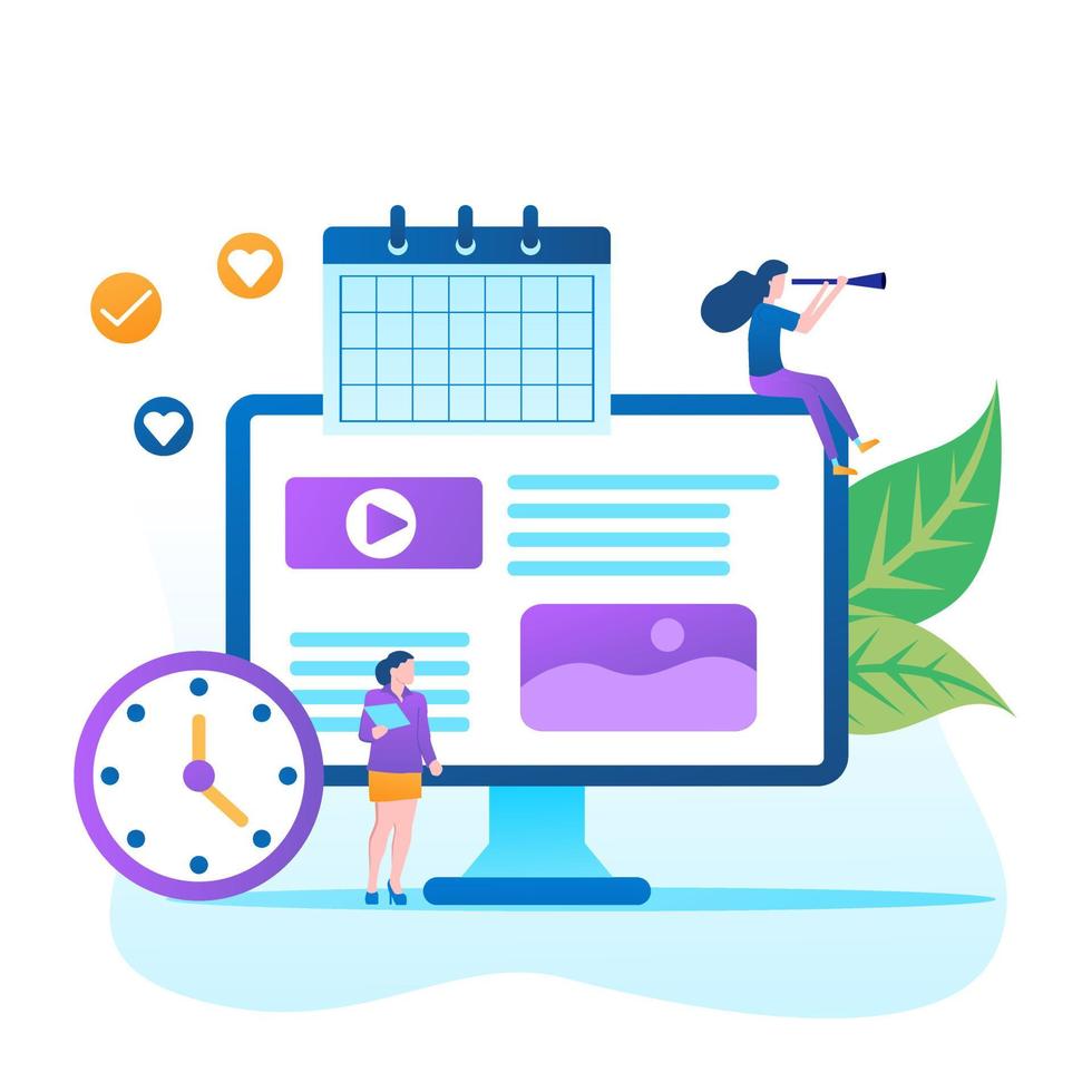 Agency and digital marketing concept. Content marketing concept. can use for web banner, infographics, hero images. Flat isometric illustration. vector