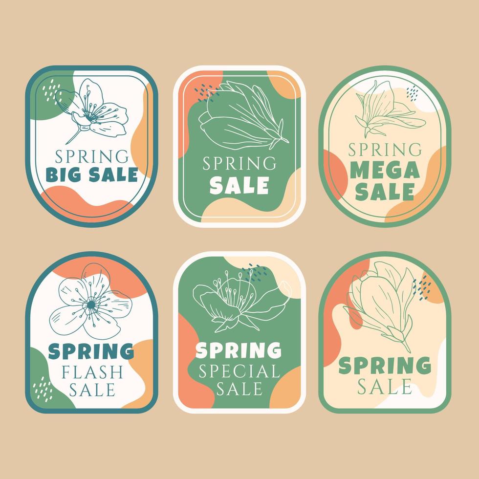 Spring Sale Label Collection vector