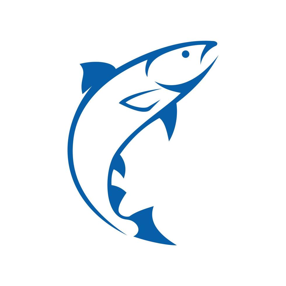 blue fish logo vector