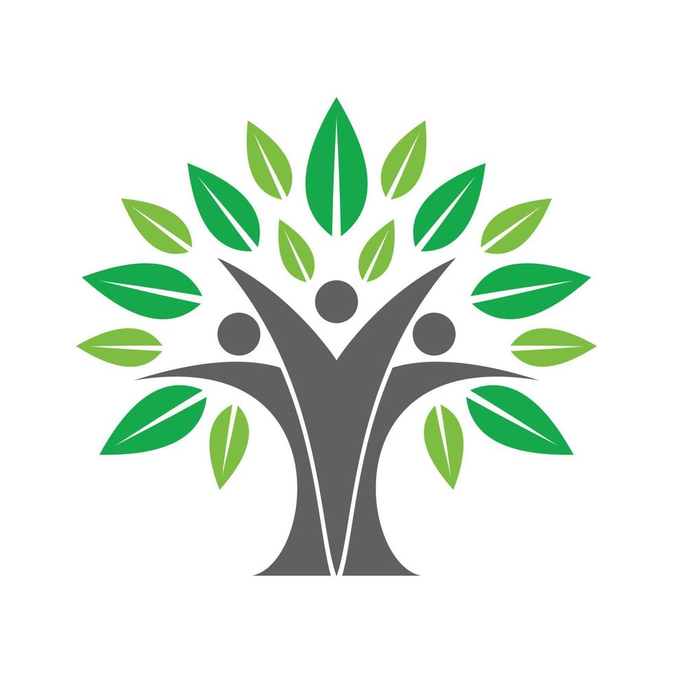 logotipo de vector de árbol humano