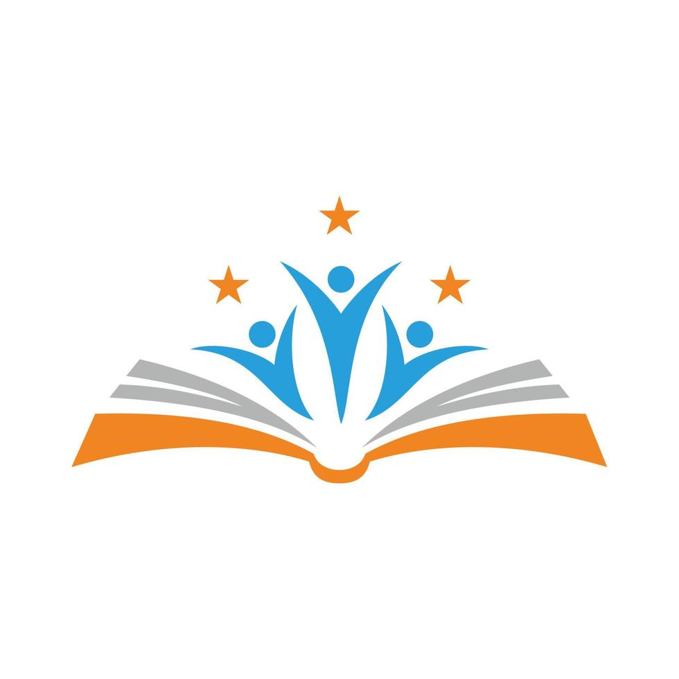vector de logotipo de libro y estudiante