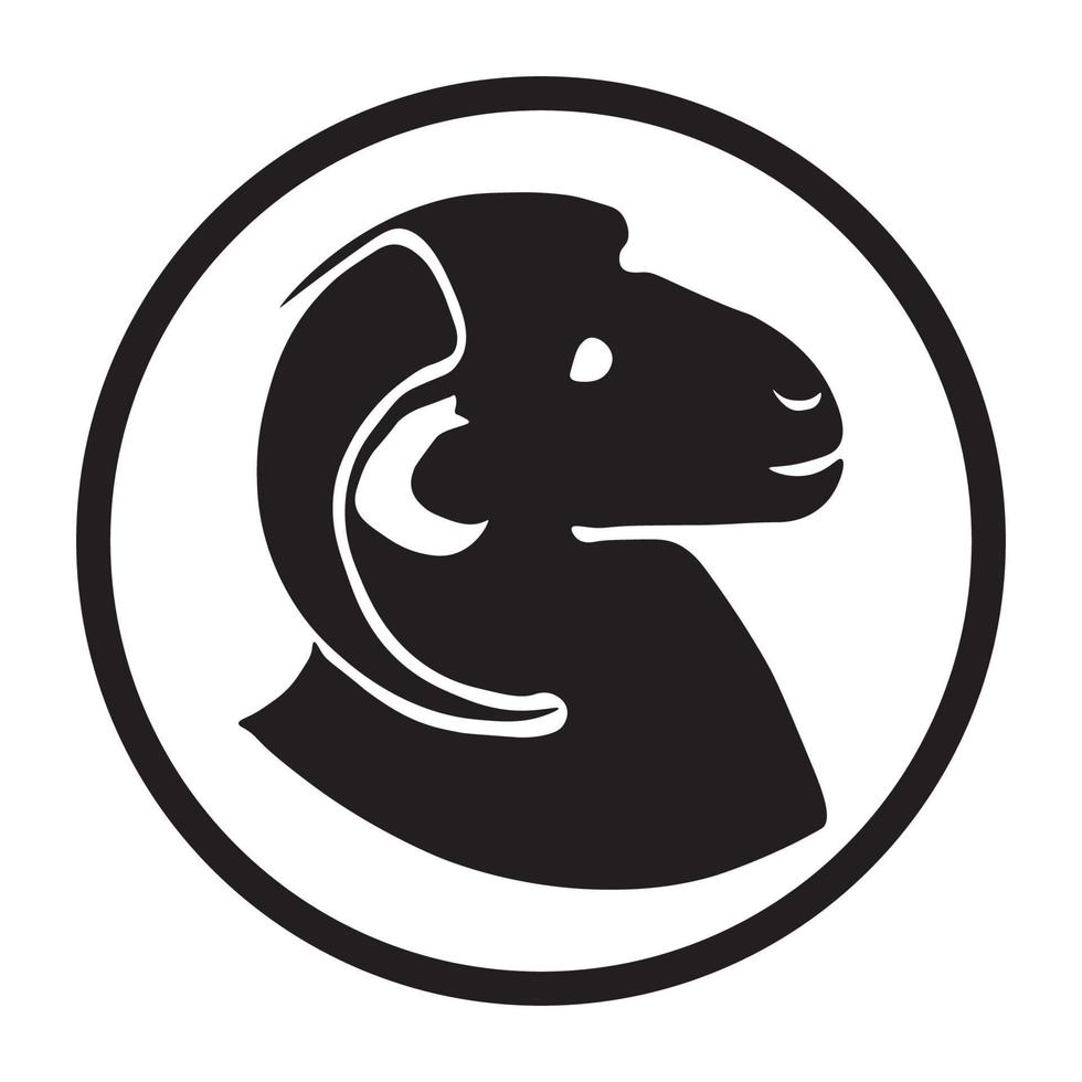 sheep's head icon in the circle for community logo, company logo, wallpaper image, and more vector