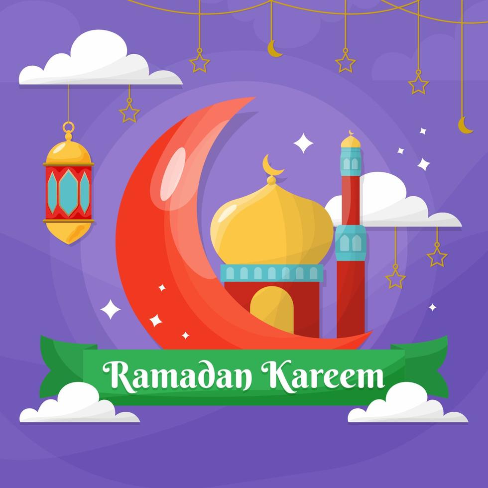 concepto plano de ramadán kareem vector