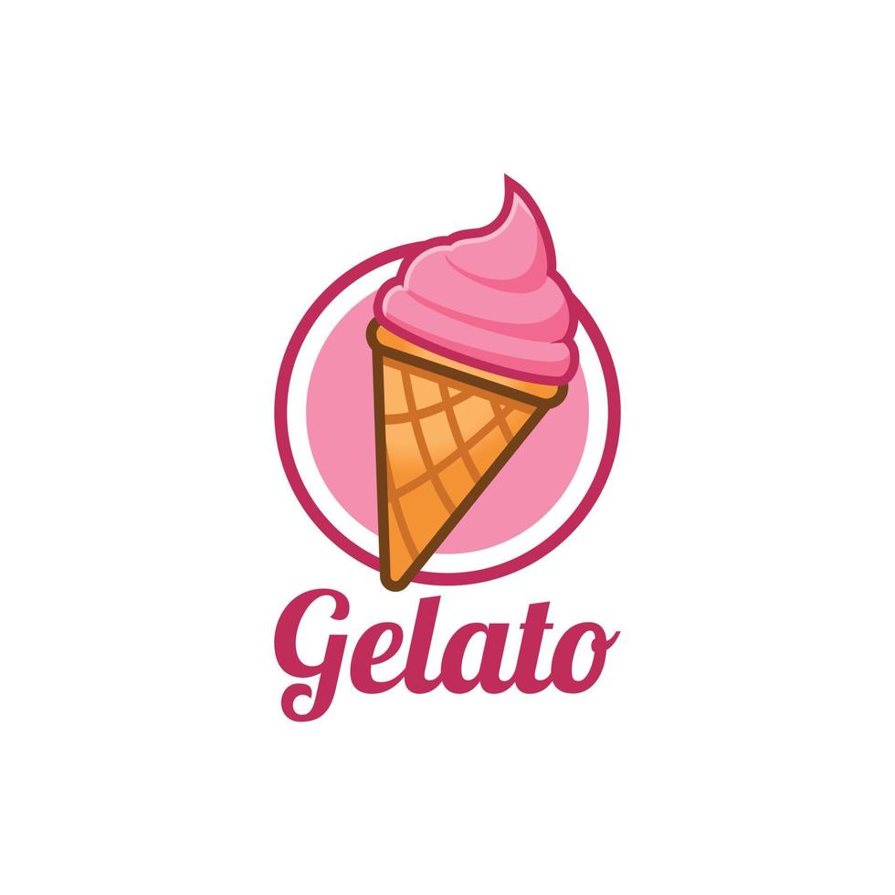 Ilustración de vector de logotipo de empresa de helados