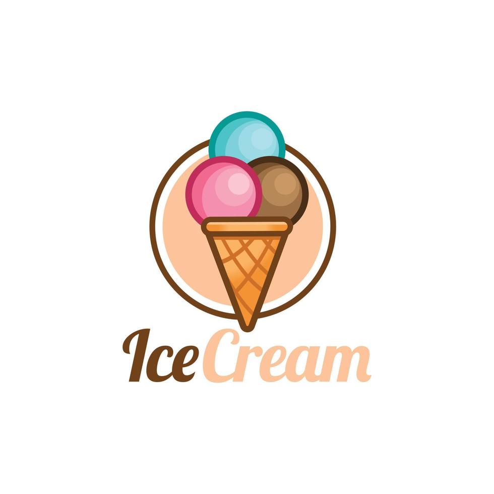 Ilustración de vector de logotipo de empresa de helados