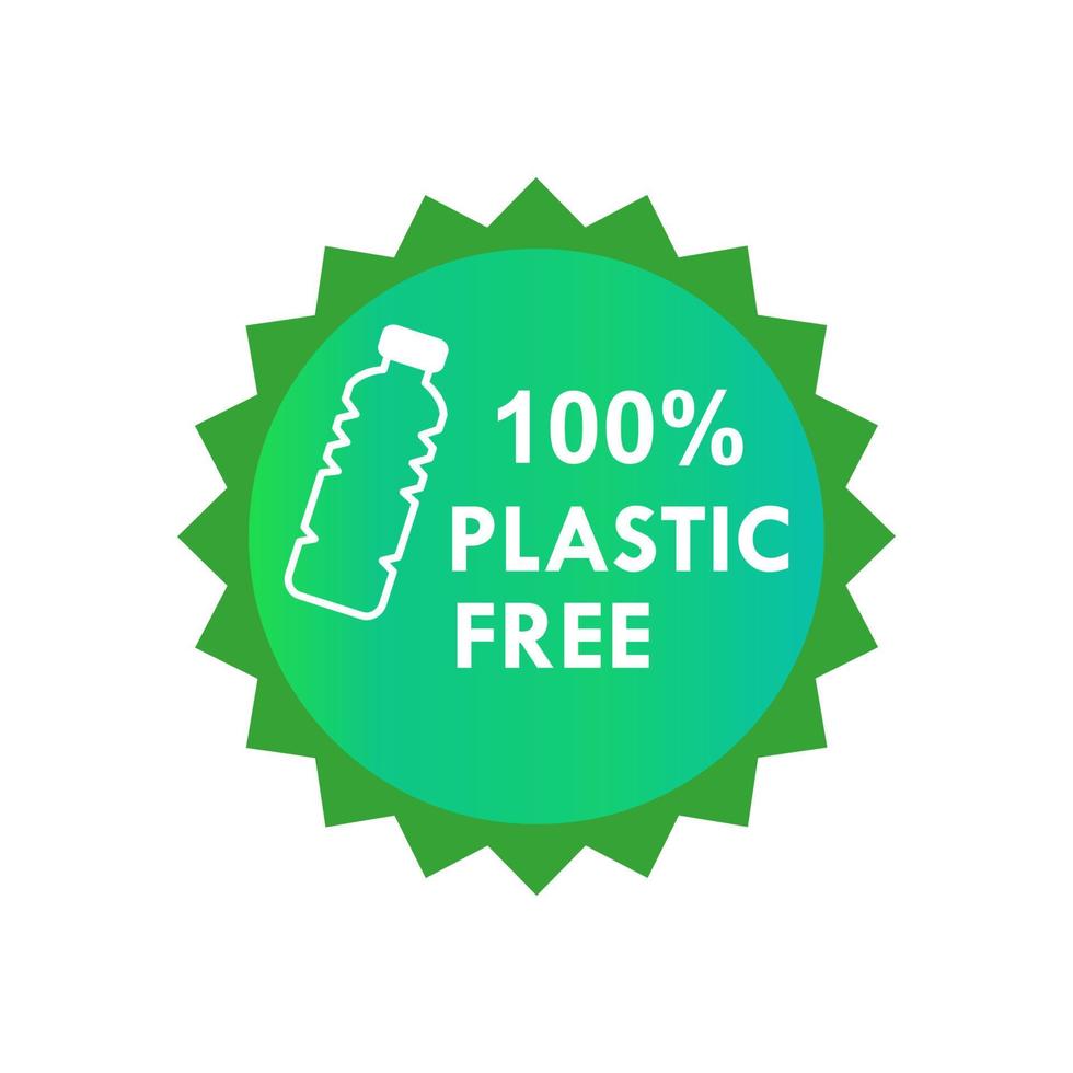 Plastic free logo template illustration. suitable for product label vector