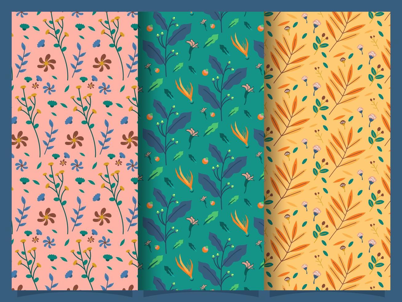 Set of floral pattern collection with hand drawn style 6552490 Vector