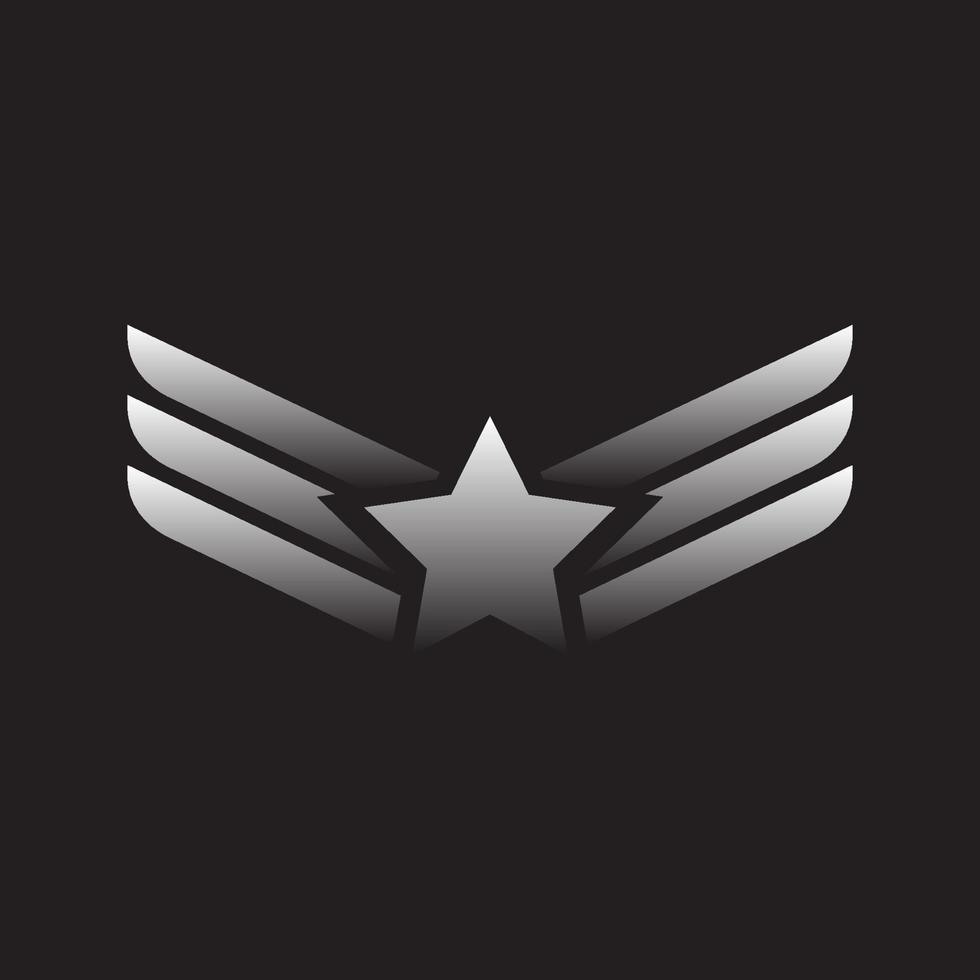 Wings silver emblem vector