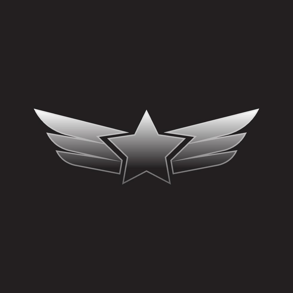 Wings silver emblem vector