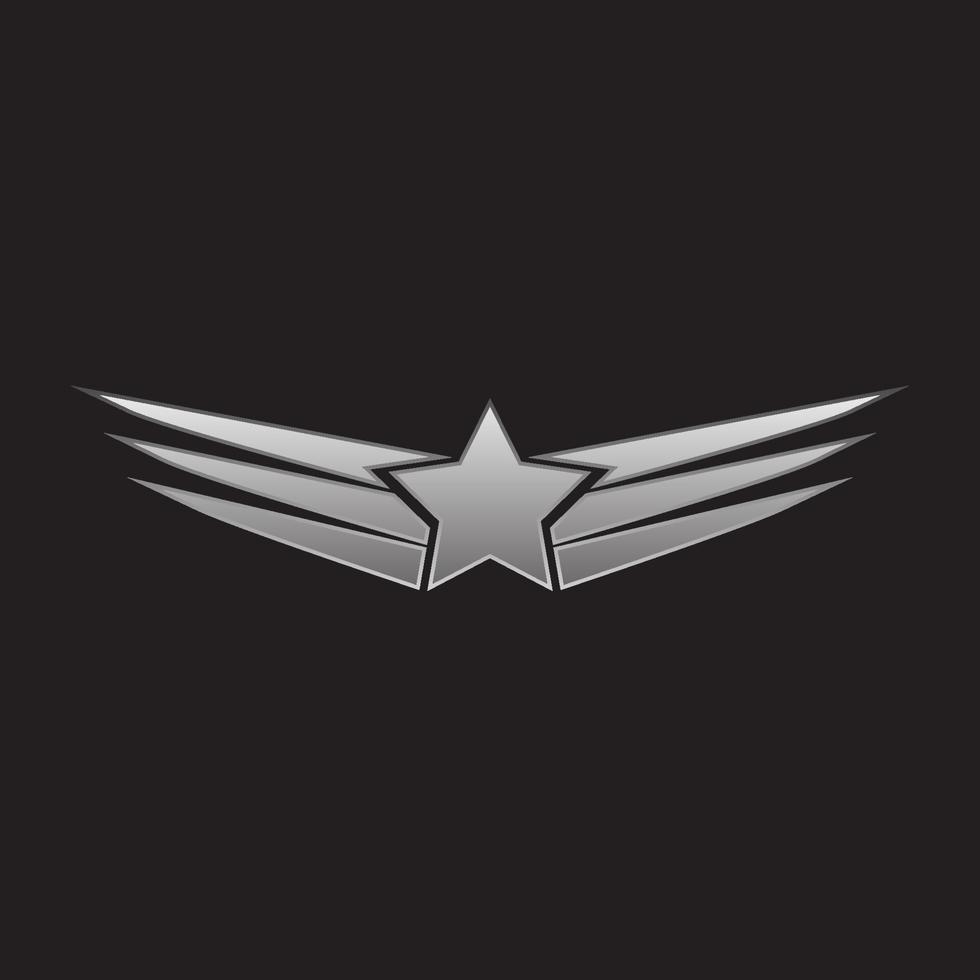 Wings silver emblem vector