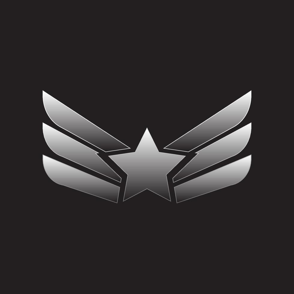 Wings silver emblem vector