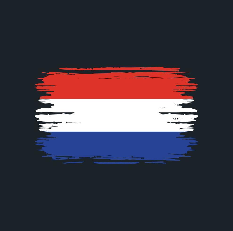 Netherlands Flag Brush. National Flag vector